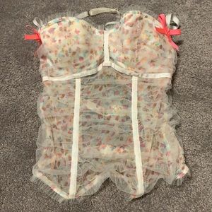 COPY - Victoria’s Secret Corset 34B White Pink Lace